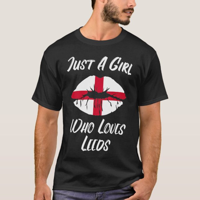Lips Mouth Liebe Saint George's Cross Flag Leeds T-Shirt (Vorderseite)