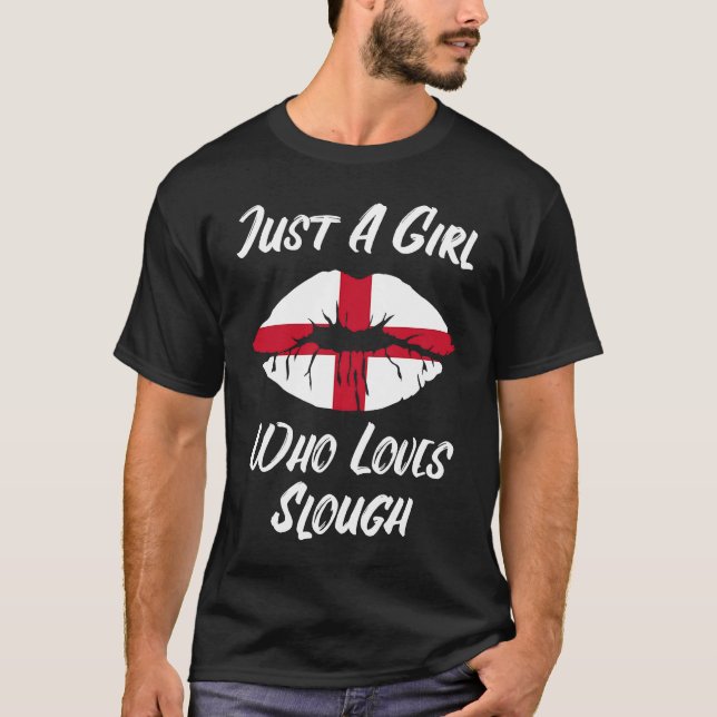 Lips Mouth Liebe Saint George's Cross Flag Slough T-Shirt (Vorderseite)