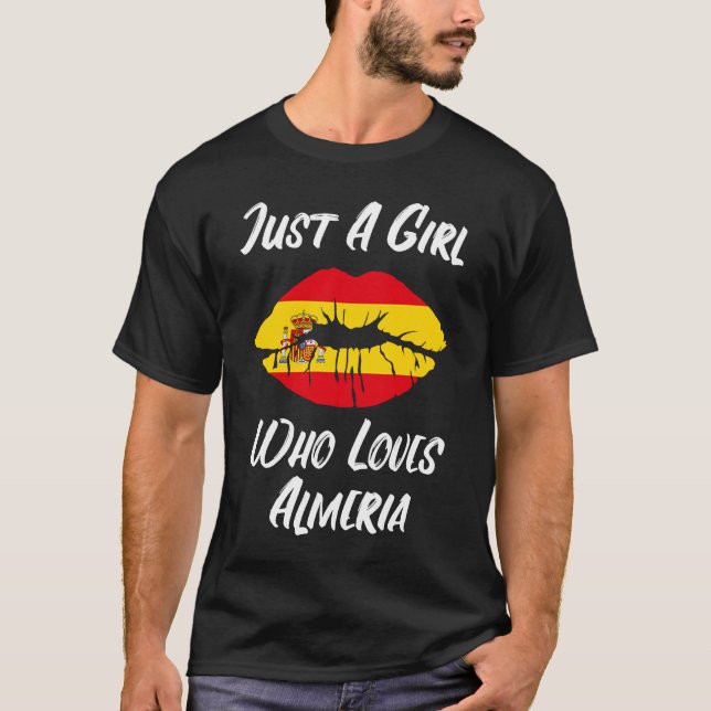 Lips Mouth Liebe Spanische Flagge Almería T-Shirt (Vorderseite)