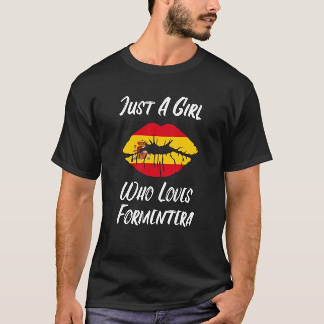 Lips Mouth Liebe Spanische Flagge Formentera T-Shirt (Vorderseite)
