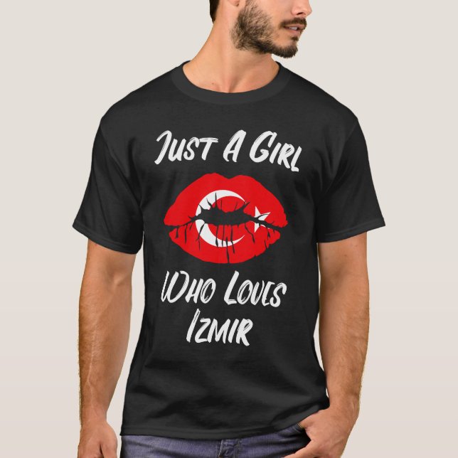 Lips Mouth Liebe Türkische Flagge Izmir T-Shirt (Vorderseite)