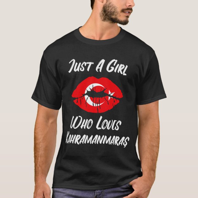Lips Mouth Liebe Türkische Flagge Kahramanmaras T-Shirt (Vorderseite)