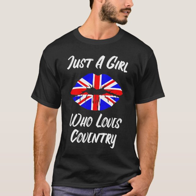 Lips Mouth Liebe Union Jack Flag Coventry T-Shirt (Vorderseite)