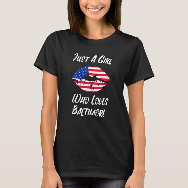 Lips mouth love American flag Baltimore T-Shirt (Vorderseite)