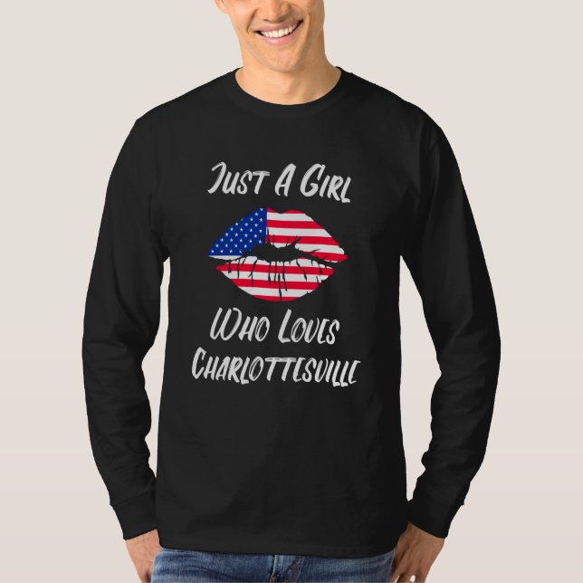 Lips Mouth Love American Flag Charlottesville T-Shirt (Vorderseite)