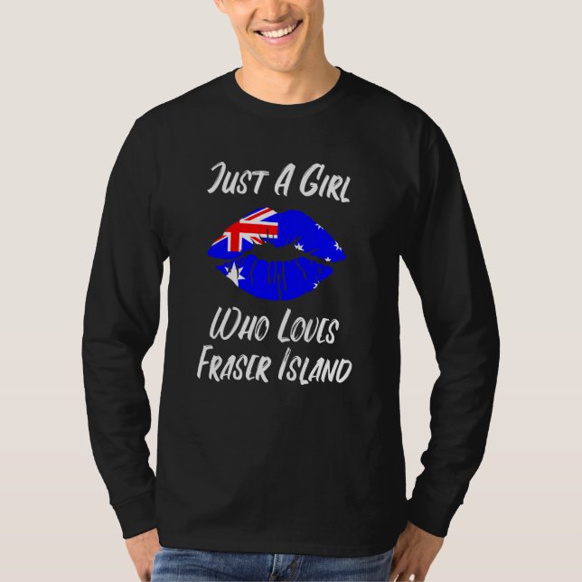 Lips Mouth Love Australian Flag Fraser Island T-Shirt (Vorderseite)