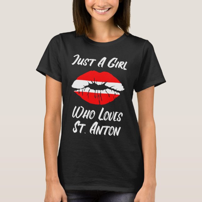 Lips Mouth Love Austria Flag St Anton T-Shirt (Vorderseite)