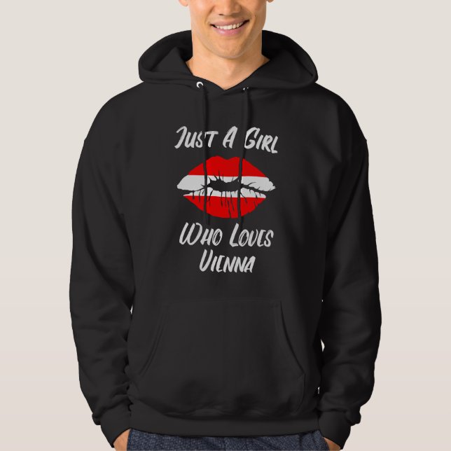 Lips Mouth Love Austria Flag Vienna Hoodie (Vorderseite)