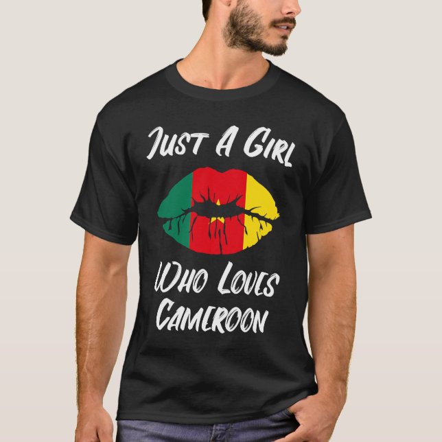 Lips Mouth Love Flag Cameroon T-Shirt (Vorderseite)