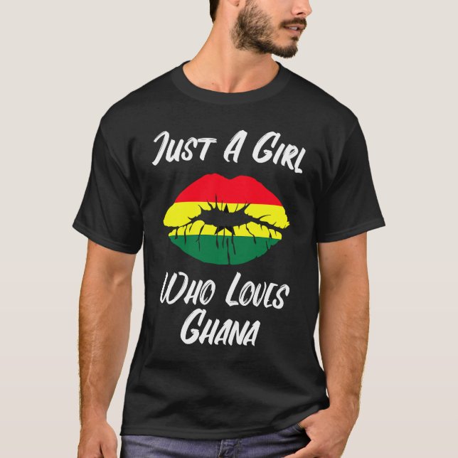 Lips Mouth Love Flag Ghana T-Shirt (Vorderseite)