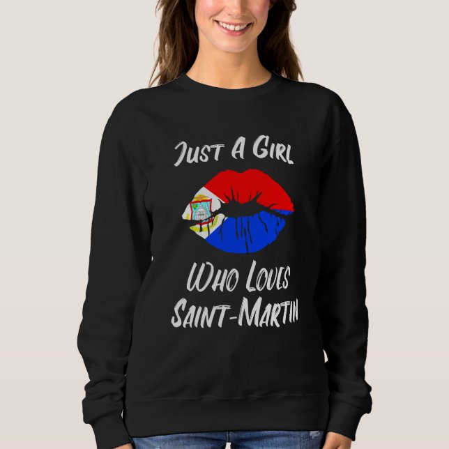 Lips Mouth Love Flag St Maarten Sweatshirt (Vorderseite)