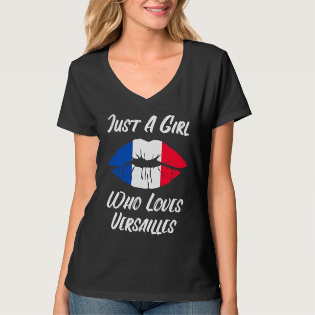 Lips Mouth Love French Flag Versailles T-Shirt (Vorderseite)