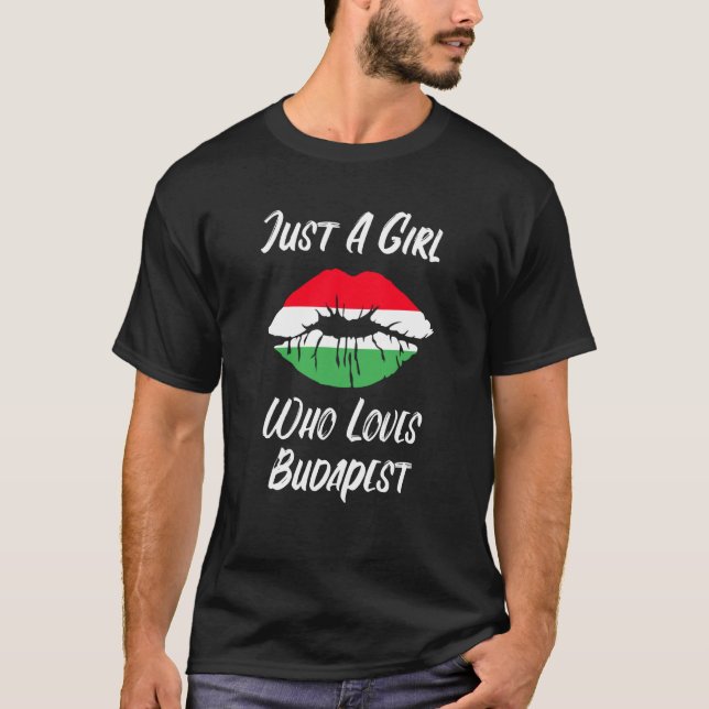 Lips Mouth Love Hungarian Flag Budapest T-Shirt (Vorderseite)