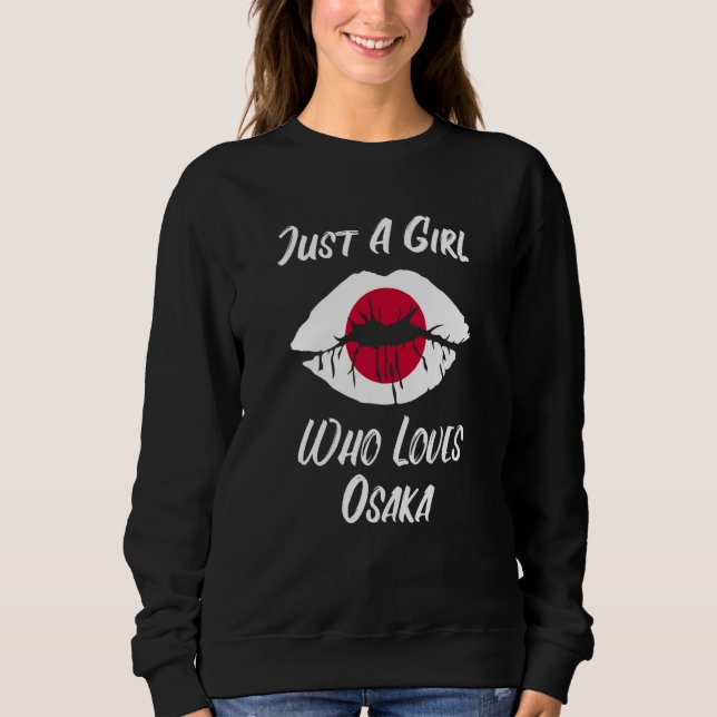 Lips Mouth Love Japanese Flag Osaka Sweatshirt (Vorderseite)