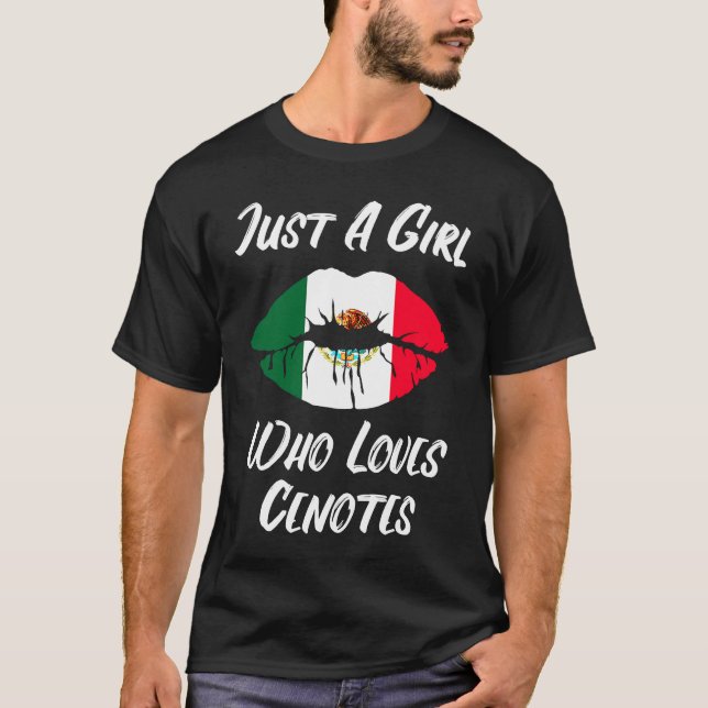 Lips Mouth Love Mexican Flag Cenotes T-Shirt (Vorderseite)