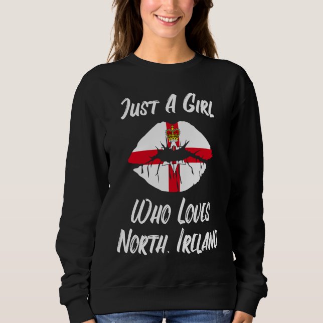 Lips Mouth Love Northern Ireland Flag Sweatshirt (Vorderseite)