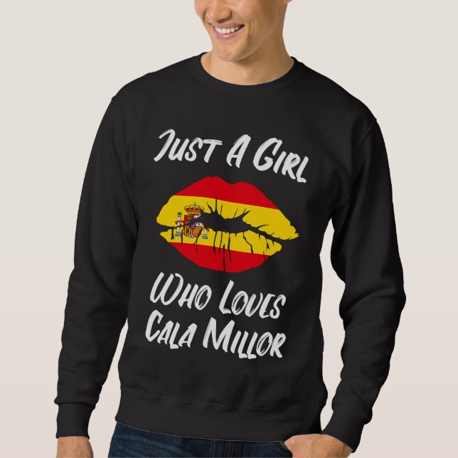 Lips Mouth Love Spanish Flag Cala Millor Sweatshirt (Vorderseite)