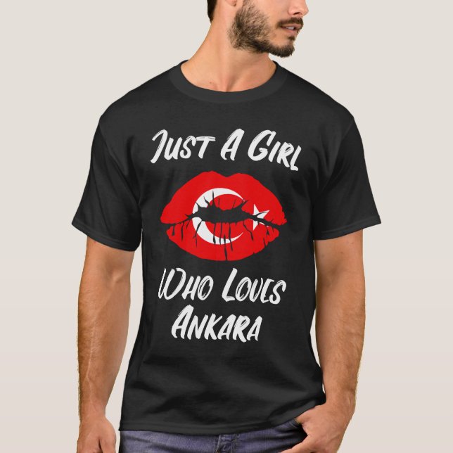 Lips Mouth Love Turkish Flag Ankara T-Shirt (Vorderseite)