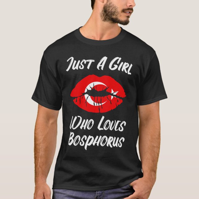 Lips Mouth Love Turkish Flag Bosporus T-Shirt (Vorderseite)