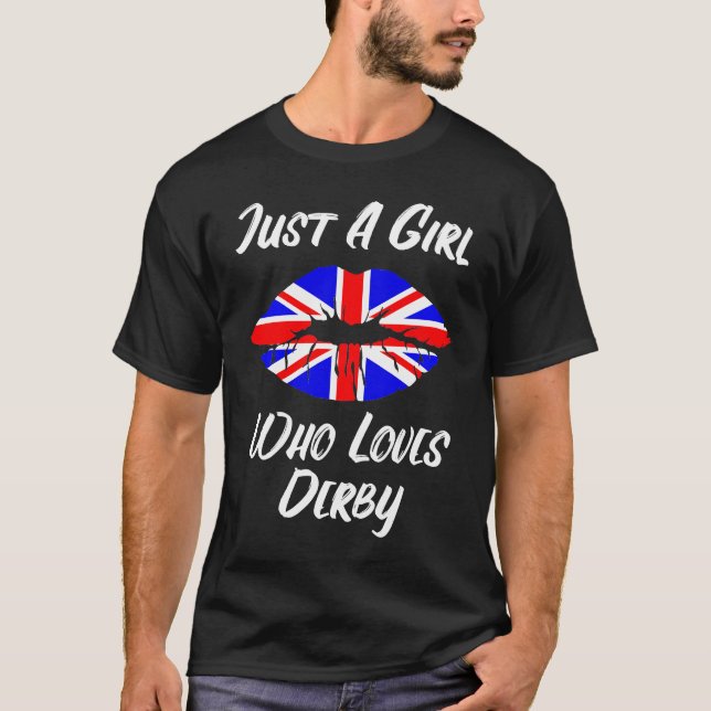 Lips Mouth Love Union Jack Flag Derby T-Shirt (Vorderseite)