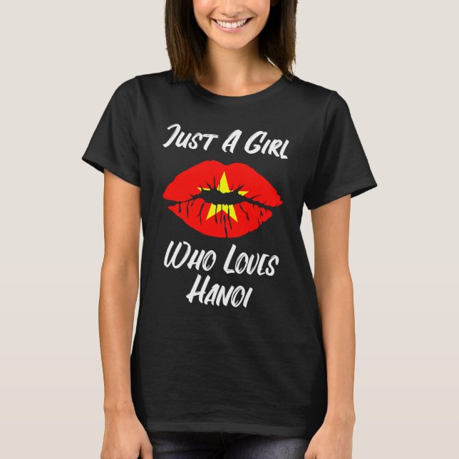 Lips Mouth Love Vietnamese Flag Hanoi T-Shirt (Vorderseite)