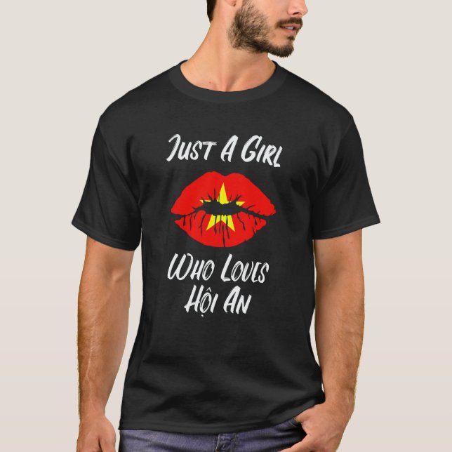 Lips Mouth Love Vietnamese Flag Hoi An T-Shirt (Vorderseite)