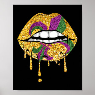 Lips Party Masquerade Kostüme Party Mardi Gras Poster