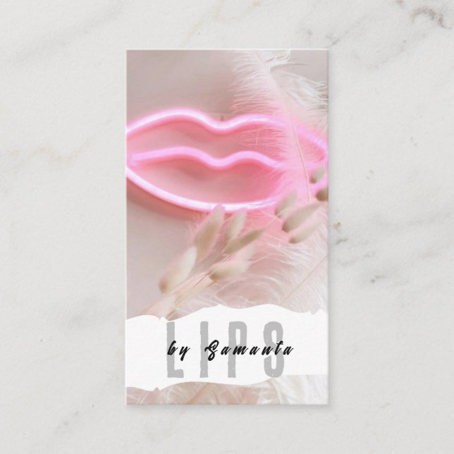 Lips PMU Microblading Henna Salon Business Card Visitenkarte (Vorderseite)