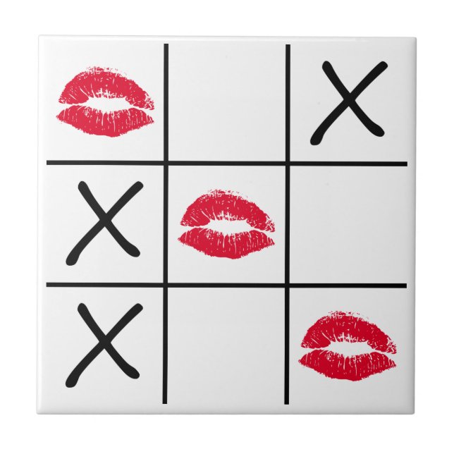 Lips Tic Tac Toe Fliese (Vorderseite)
