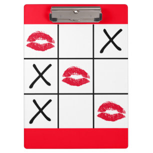 Lips Tic Tac Toe Klemmbrett