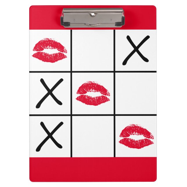 Lips Tic Tac Toe Klemmbrett (Vorderseite)