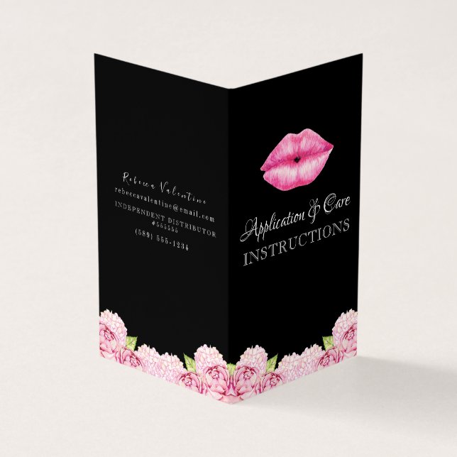 Lipsense Anwendungs-Anweisungs-Broschüre Visitenkarten (Vorderseite)