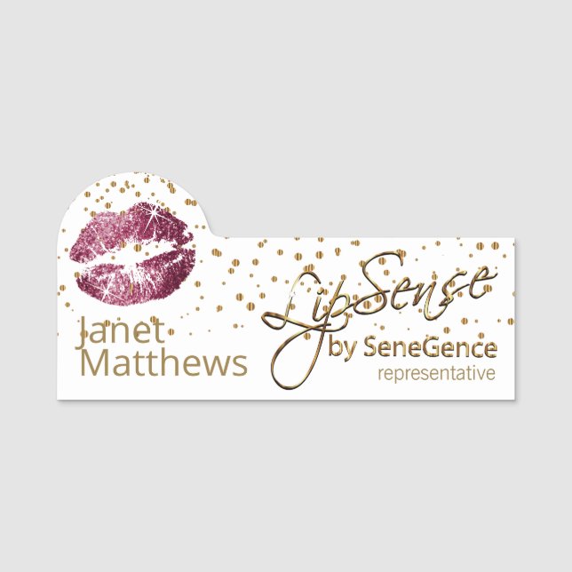 Lipsense Repräsentant mit Weinlippen Namensschild (Vorderseite)