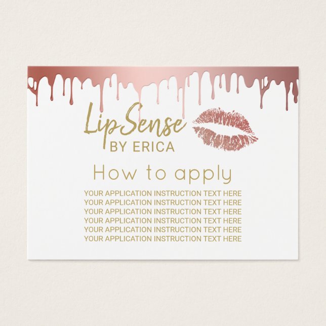 LipSense Rose Gold Lips Anwendungshinweise (Vorderseite)