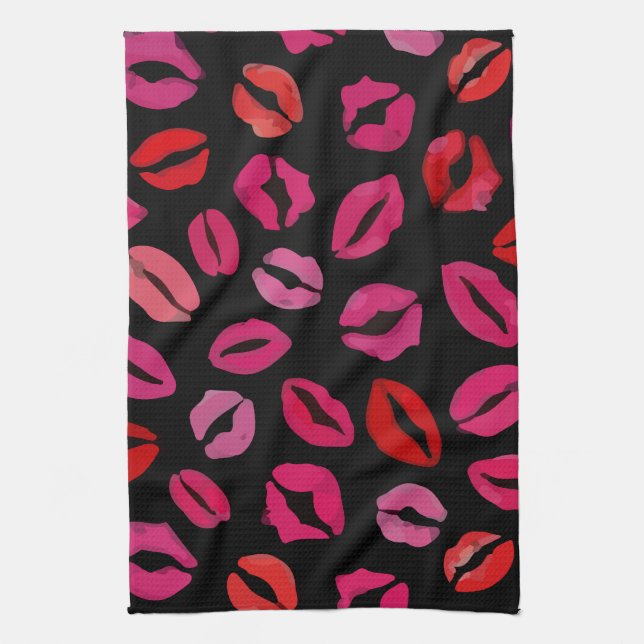 Lipstick Baisers Serviette de cuisine (Vertical)