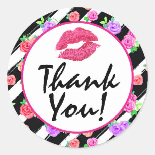 Lipstick Distributor Glam Rose Kiss Lips Vielen Da Runder Aufkleber