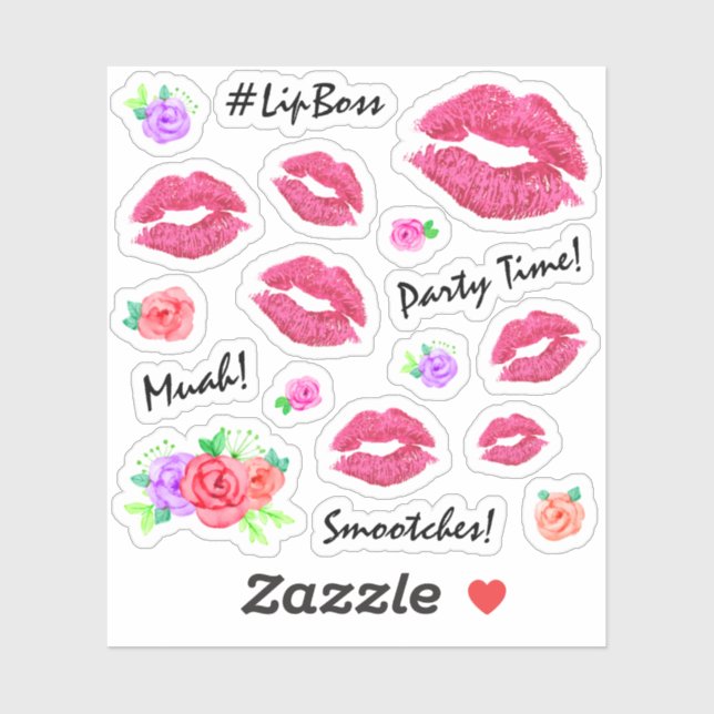 Lipstick-Distributor Kiss Planner-Aufkleber Aufkleber (Blatt)