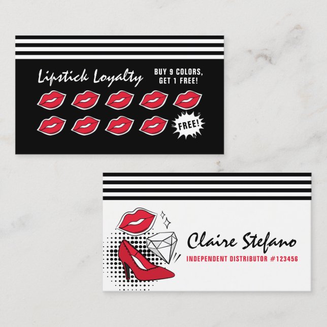 Lipstick-Distributor Moderne Glamour-Treuhandverwa Treuekarte (Vorne/Hinten)
