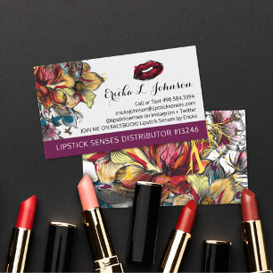 Lipstick-Distributor Moderner Blumenkuss Schlicht  Visitenkarte