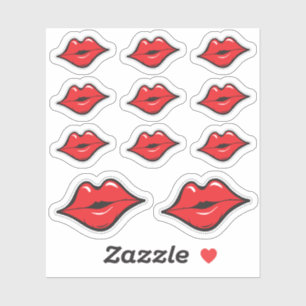 Lipstick Distributor Red Kiss Kissing Lips Planer Aufkleber