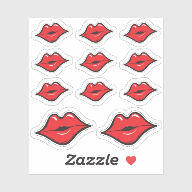 Lipstick Distributor Red Kiss Kissing Lips Planer Aufkleber (Blatt)