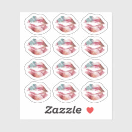 Lipstick Distributor Wasserfarbe Kiss Lips Planer Aufkleber