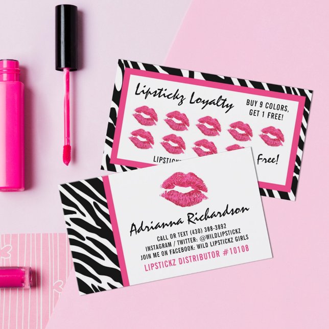 Lipstick-Distributor Zebra Kiss Lips Loyalty Punch Treuekarte (Von Creator hochgeladen)