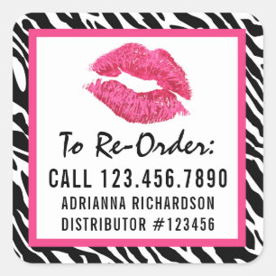 Lipstick Distributor Zebra Kiss Re-Order Étiquette