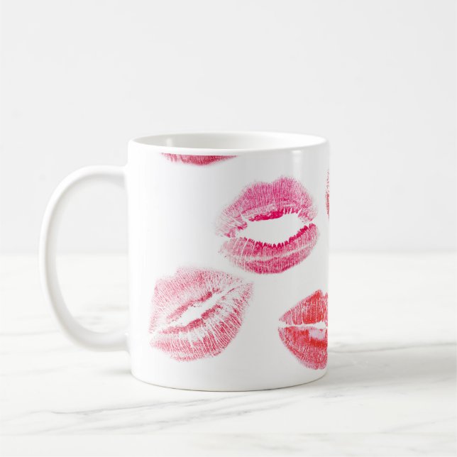 Lipstick-Drucke: Diverse Frauenlips. Kaffeetasse (Links)