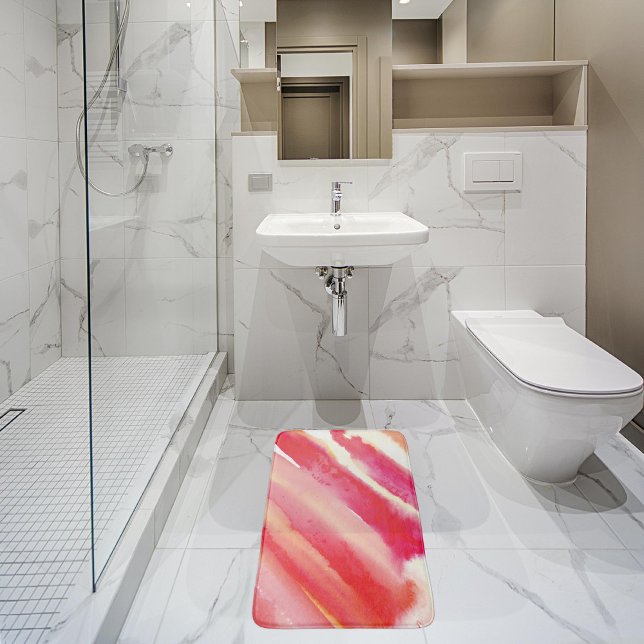 Lipstick-Erinnerungen Rosa Orange Badematte (Von Creator hochgeladen)