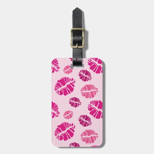 Lipstick Kiss Form Druckmuster Gepäckanhänger (Vorderseite vertikal)