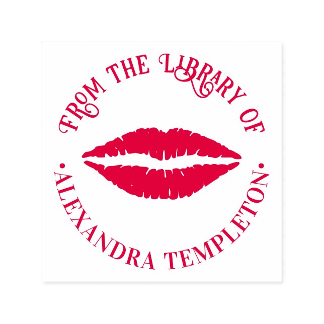 Lipstick Kiss Lips Aufdruck Rundschreiben Buch Nam Permastempel (Design)