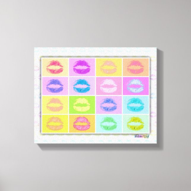 Lipstick KISS Pop Art Gallery Toile enveloppée (Recto)