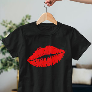 Lipstick Kiss Red Lips Frauen T-Shirt